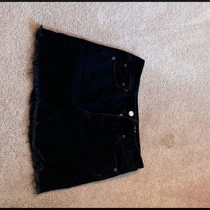 Black frayed American eagle Jean skirt